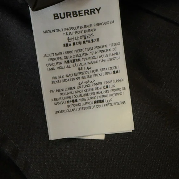 Burberry Wool/Silk/Linen Blazer – Charcoal – EU 52R / US 42R - Picture 5 of 5